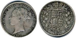1/2 Krone Regno Unito  Argento 