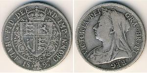1/2 Krone Regno Unito  Argento 