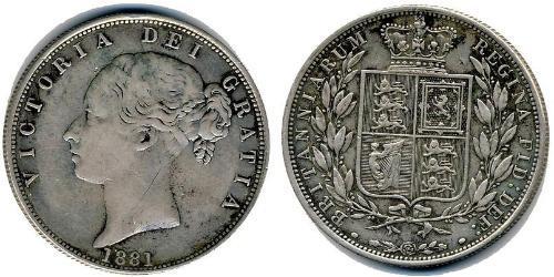 1/2 Krone Regno Unito  Argento 