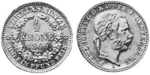 1/2 Krone Imperio austríaco (1804-1867) Oro 