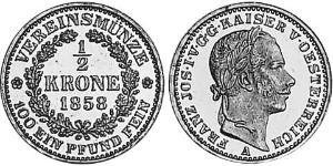 1/2 Krone Impero austriaco (1804-1867) Oro 