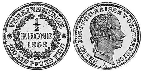 1/2 Krone Impero austriaco (1804-1867) Oro 