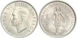 1/2 Krone Nueva Zelanda Plata Jorge VI (1895-1952)