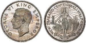 1/2 Krone Nueva Zelanda Plata Jorge VI (1895-1952)