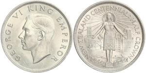 1/2 Krone Nueva Zelanda Plata Jorge VI (1895-1952)
