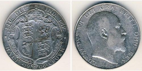 1/2 Krone Reino Unido Plata 