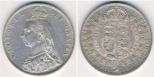 1/2 Krone Reino Unido Plata 