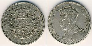 1/2 Krone Neuseeland Silber 