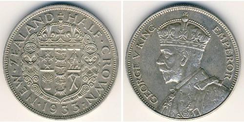 1/2 Krone Neuseeland Silber 