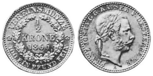 1/2 Krone 奧地利帝國 (1804 - 1867) 金 