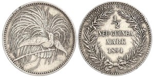 1/2 Mark Nuova Guinea Argento 