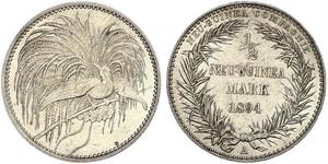 1/2 Mark Nuova Guinea Argento 