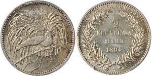 1/2 Mark Nuova Guinea Argento 
