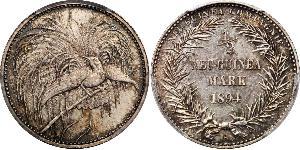 1/2 Mark Nueva Guinea Plata 