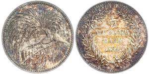 1/2 Mark Nueva Guinea Plata 