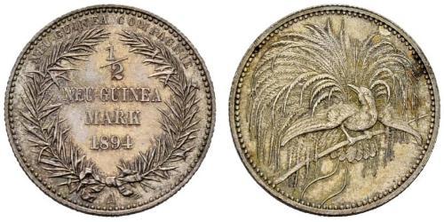 1/2 Mark Nueva Guinea Plata 