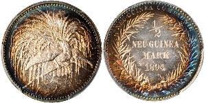1/2 Mark Neuguinea Silber 