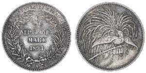 1/2 Mark Neuguinea Silber 