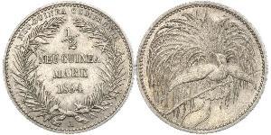 1/2 Mark Neuguinea Silber 