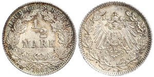 1/2 Mark German Empire (1871-1918) Silver 