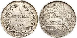 1/2 Mark New Guinea Silver 
