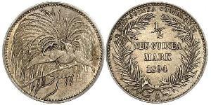 1/2 Mark New Guinea Silver 