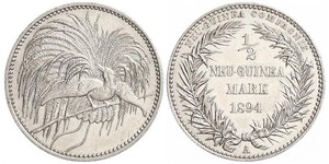 1/2 Mark New Guinea Silver 