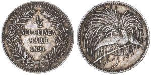 1/2 Mark New Guinea Silver 