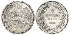 1/2 Mark New Guinea Silver 