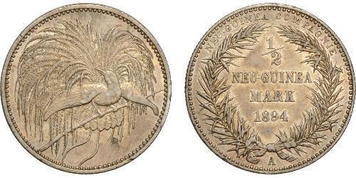 1/2 Mark New Guinea Silver 