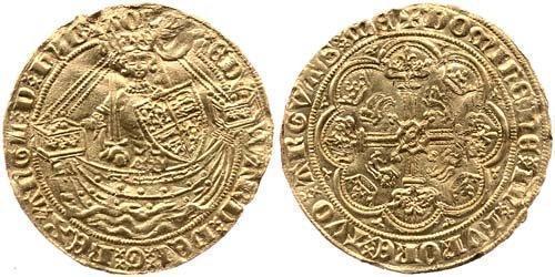 1/2 Noble Королевство Англия (927-1649,1660-1707) Золото Эдуард III (1312-1377)