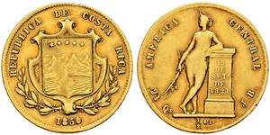 1/2 Onza / 4 Escudo Costa Rica (1821 - ) Or 