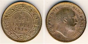 1/2 Paisa Raj Británico (1858-1947) Bronce Eduardo VIII (1894-1972)