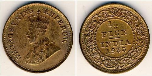 1/2 Paisa Britisch-Indien (1858-1947) Bronze George V (1865-1936)