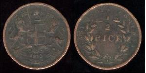 1/2 Paisa Raj britannique (1858-1947) Cuivre 