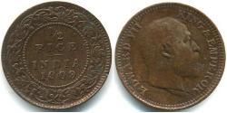 1/2 Paisa Raj Britannico (1858-1947) Rame 