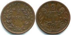1/2 Paisa Raj Britannico (1858-1947) Rame 