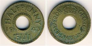 1/2 Penny Fiji (1970 - ) Brass 