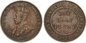 1/2 Penny Australia (1788 - 1939) Bronce Jorge V (1865-1936)