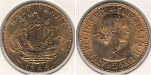 1/2 Penny Reino Unido Bronce 