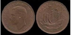 1/2 Penny Reino Unido Bronce 