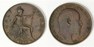 1/2 Penny Reino Unido Bronce Eduardo VII (1841-1910)