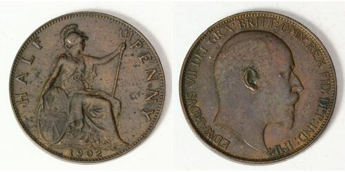 1/2 Penny Reino Unido Bronce Eduardo VII (1841-1910)