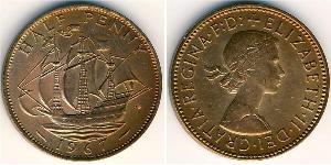 1/2 Penny Reino Unido (1922-) Bronce Isabel II (1926-2022)