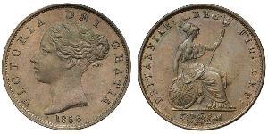 1/2 Penny Reino Unido de Gran Bretaña e Irlanda (1801-1922) Bronce Victoria (1819 - 1901)