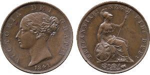 1/2 Penny Reino Unido de Gran Bretaña e Irlanda (1801-1922) Bronce Victoria (1819 - 1901)