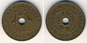 1/2 Penny Southern Rhodesia (1923-1980) Bronce Isabel II (1926-2022)