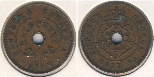 1/2 Penny Southern Rhodesia (1923-1980) Bronce Jorge VI (1895-1952)