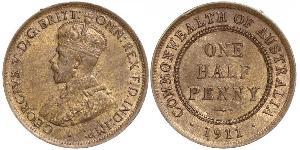 1/2 Penny Australien (1788 - 1939) Bronze George V (1865-1936)