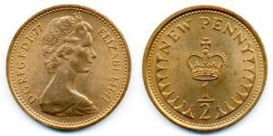 1/2 Penny Feriind Kiningrik (1922-) Bronze Elizabeth II (1926-2022)